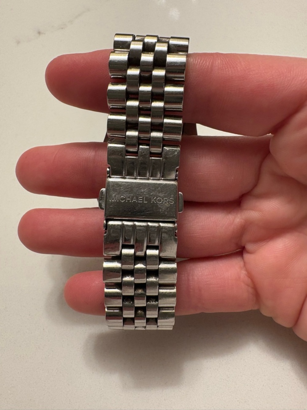 Michael Kors Silver-tone Chronograph Bracelet Watch (35mm) - Picture 5 of 5